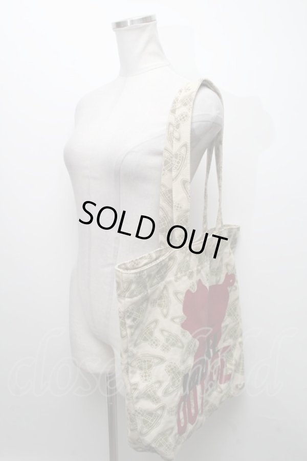 画像4: ヴィヴィアンウエストウッド 中古 / BAMORAL OUTRAGEトートバッグ  ベージュ  S-25-04-16-030-ba-AS-ZH (4)