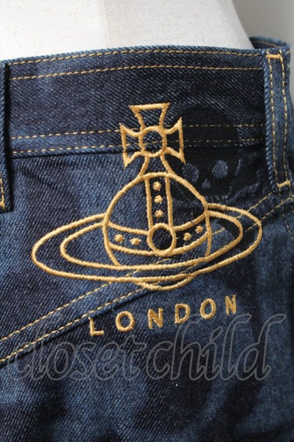 画像3: ヴィヴィアンウエストウッド 中古 / ロゴマニアツイストシームデニム XS ブルー  S-25-04-23-071-pa-AS-ZS (3)