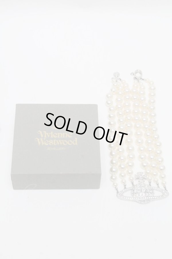 画像4: ヴィヴィアンウエストウッド 中古 / 3連パールバスレリーフチョーカー  シルバー  S-25-04-23-033-ac-AS-ZS (4)