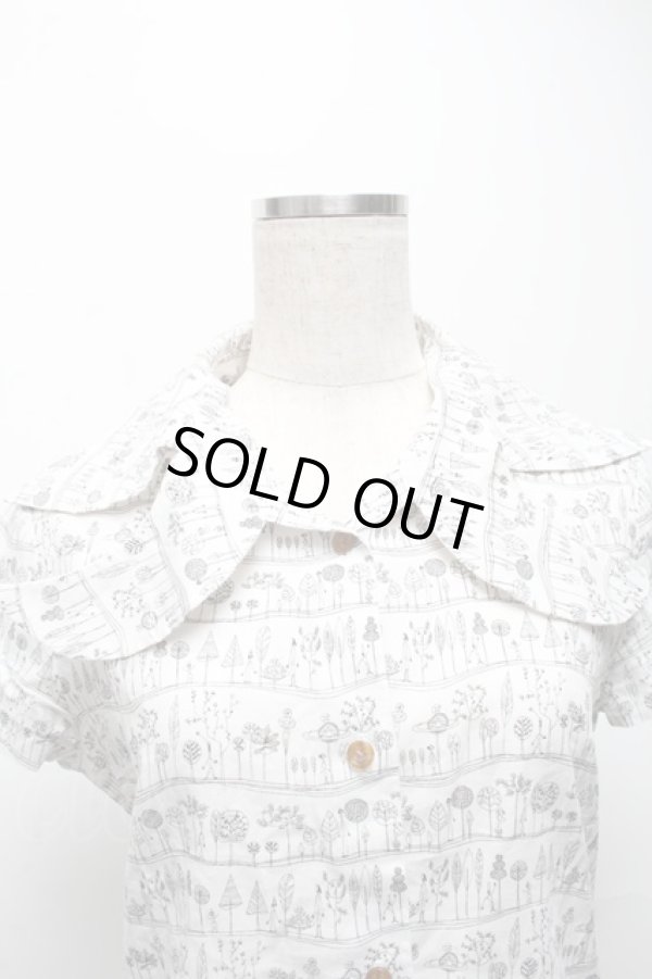 画像3: ヴィヴィアンウエストウッド 中古 / オーブ総柄ブラウス 2 白  S-25-05-11-031-bl-AS-ZY (3)