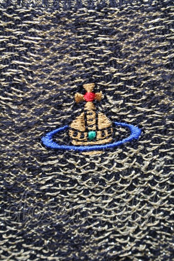 画像3: ヴィヴィアンウエストウッド 中古 / スクイグルノースリーブニット 黒ｘゴールド  S-25-05-11-042-to-YM-ZS (3)