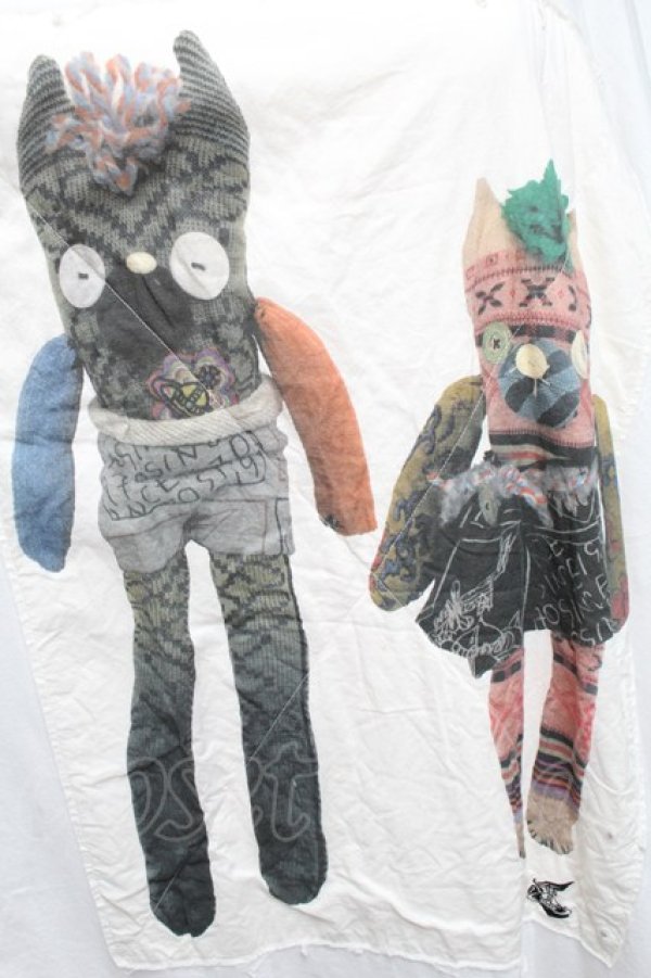 画像3: ANGLOMANIA 中古 / SOCK MONSTER ビッグTシャツ  白  S-25-05-18-032-op-AS-ZY (3)