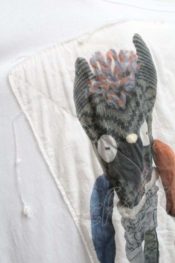 画像4: ANGLOMANIA 中古 / SOCK MONSTER ビッグTシャツ  白  S-25-05-18-032-op-AS-ZY (4)