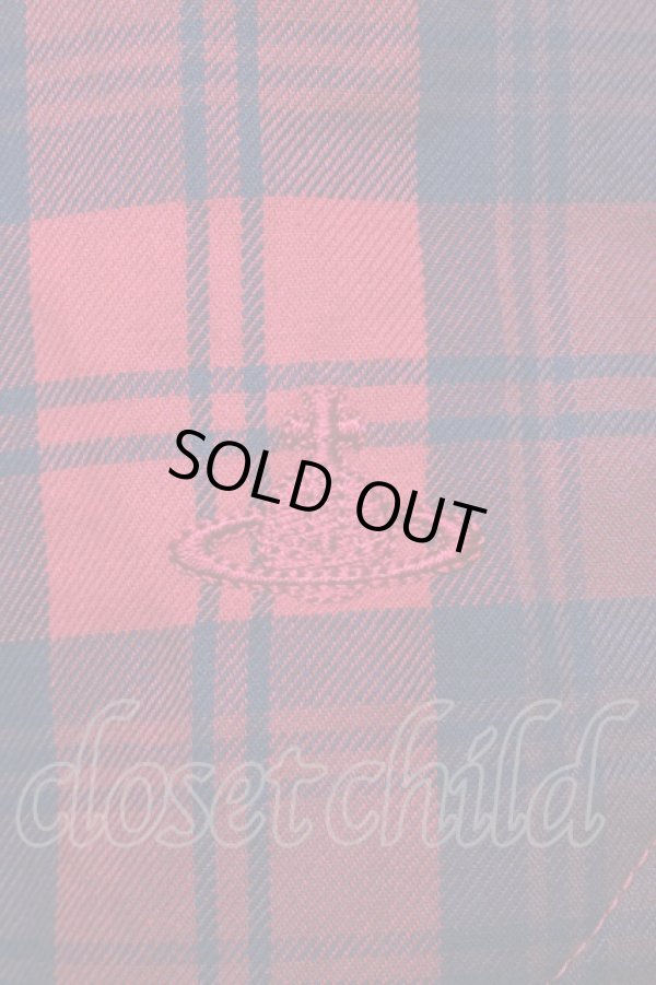 画像3: ヴィヴィアンウエストウッド 中古 //チェックブラウス 2 赤  S-25-05-18-040-bl-AS-ZH (3)