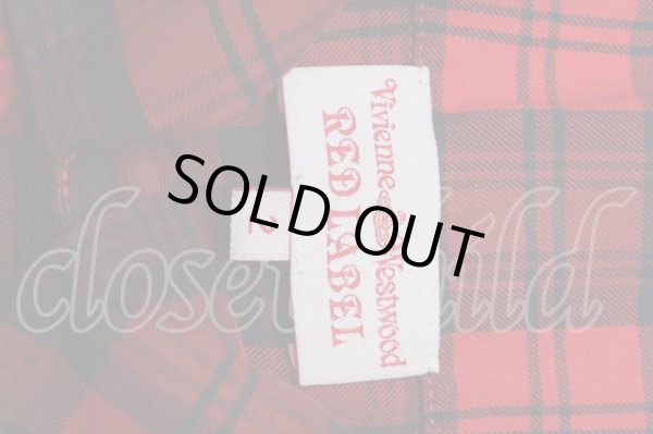 画像4: ヴィヴィアンウエストウッド 中古 //チェックブラウス 2 赤  S-25-05-18-040-bl-AS-ZH (4)