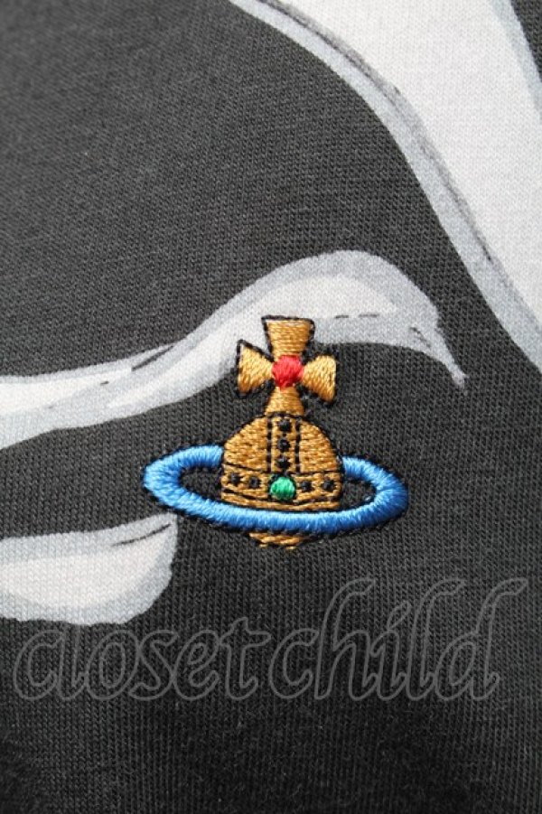 画像3: ヴィヴィアンウエストウッド 中古 / オーバーサイズTシャツ M 黒ｘグレー  S-25-05-18-044-to-AS-ZH (3)