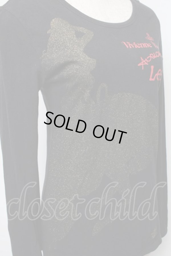 画像3: ヴィヴィアンウエストウッド Anglomania and Lee 中古 / TS/カウガールptTシャツ xs 黒  S-25-05-18-051-ts-AS-ZY (3)