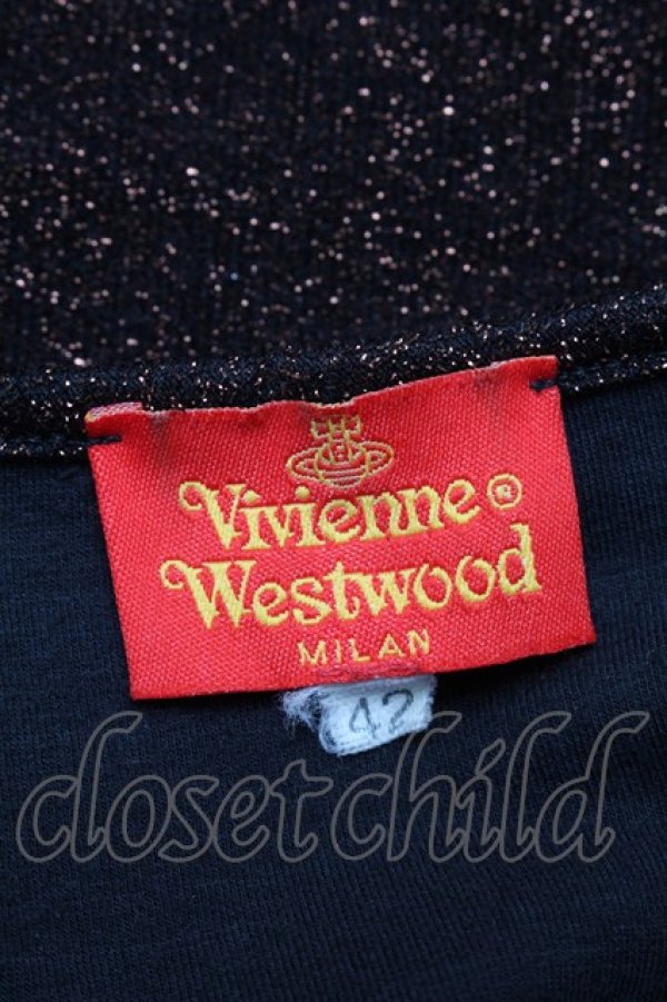 画像4: ヴィヴィアンウエストウッド 中古 / ラメニットトップス  黒ｘゴールド  S-25-05-18-052-to-AS-ZS (4)