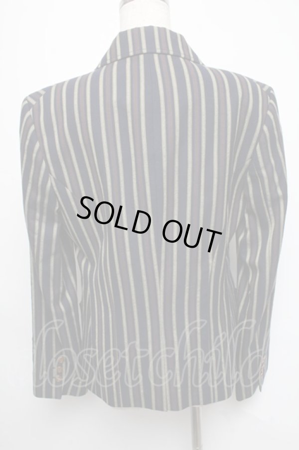 画像2: ヴィヴィアンウエストウッド MAN 中古 / /レジメンストライプジャケット 44 紺  S-25-05-18-058-jc-AS-ZS (2)