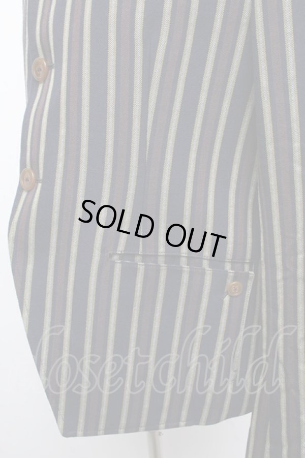 画像3: ヴィヴィアンウエストウッド MAN 中古 / /レジメンストライプジャケット 44 紺  S-25-05-18-058-jc-AS-ZS (3)