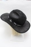 画像2: ヴィヴィアンウエストウッド MAN 中古 / MAN LONDON　ロゴブリムストローハット  黒  S-25-05-18-016-to-AS-ZS (2)