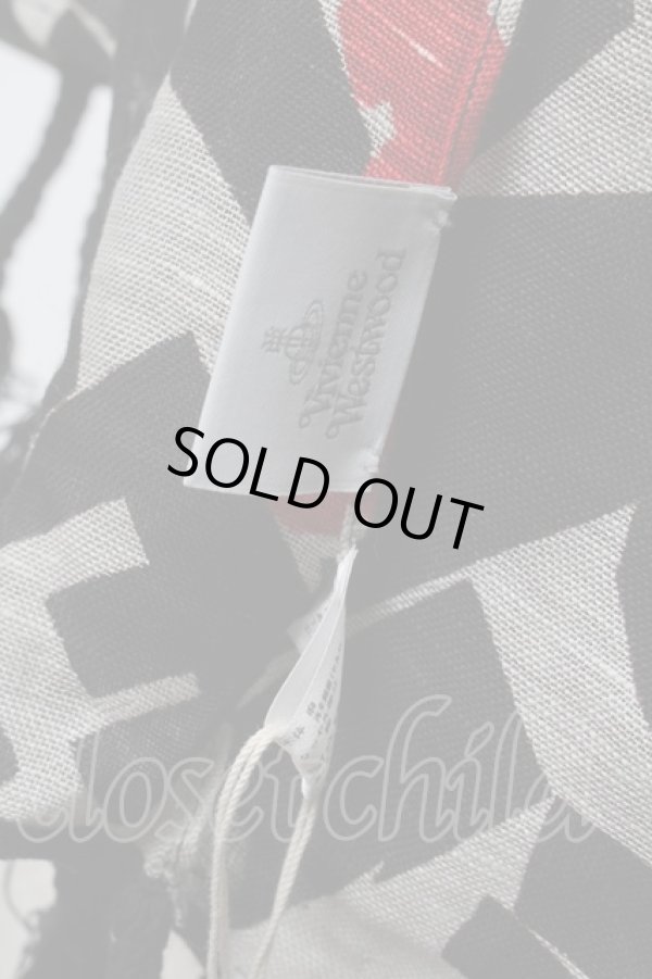 画像2: ヴィヴィアンウエストウッド 中古 / 総柄リネンストール   S-25-05-18-020-gd-AS-ZS (2)