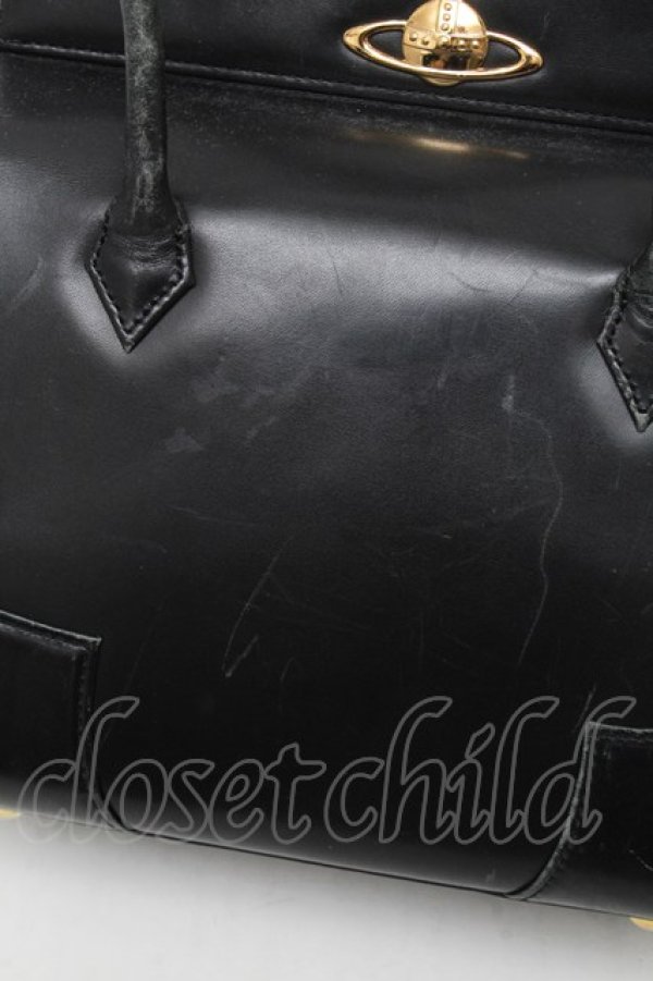 画像4: ヴィヴィアンウエストウッド 中古 / エグゼクティブハンドバッグ  黒  S-25-06-17-033-ba-AS-ZS (4)