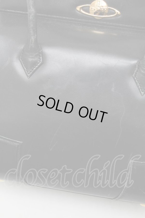 画像4: ヴィヴィアンウエストウッド 中古 / エグゼクティブハンドバッグ  黒  S-25-06-17-033-ba-AS-ZS (4)