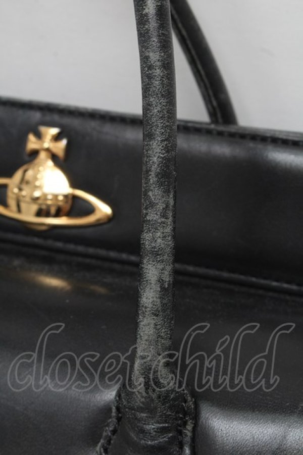 画像5: ヴィヴィアンウエストウッド 中古 / エグゼクティブハンドバッグ  黒  S-25-06-17-033-ba-AS-ZS (5)