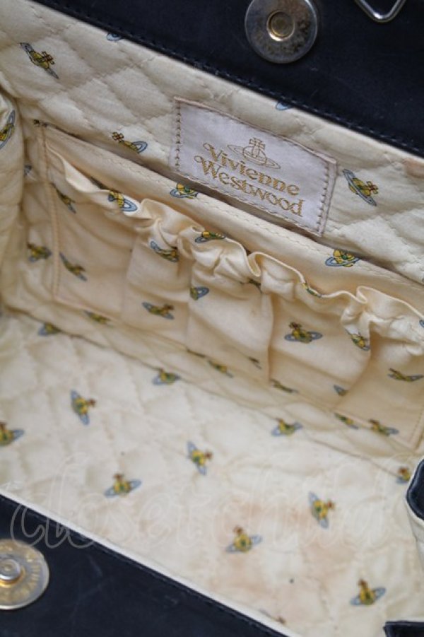 画像9: ヴィヴィアンウエストウッド 中古 / エグゼクティブハンドバッグ  黒  S-25-06-17-033-ba-AS-ZS (9)