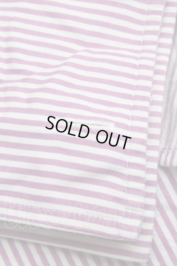 画像4: ヴィヴィアンウエストウッド MAN 中古 / オーブ刺繍ストライプシャツ 50 パープル  S-25-06-17-038-bl-HR-ZH (4)