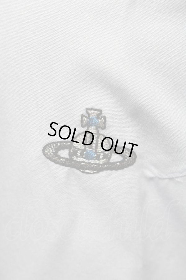 画像3: ヴィヴィアンウエストウッド MAN 中古 //オーブ刺繍ブラウス 46 サックス  S-25-06-17-039-bl-AS-ZY (3)