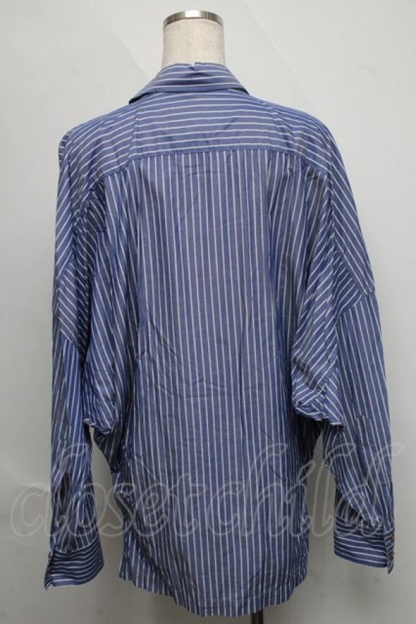 画像2: ヴィヴィアンウエストウッド MAN 中古 //ストライプドルマンシャツ III サックス  S-25-06-17-040-bl-AS-ZY (2)