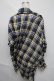 画像2: ヴィヴィアンウエストウッド MAN 中古 / MADRAS CHECK PATCHWORK DRAPEブラウス  イエローｘ紺  S-25-06-17-042-bl-AS-ZS (2)