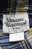 画像4: ヴィヴィアンウエストウッド MAN 中古 / MADRAS CHECK PATCHWORK DRAPEブラウス  イエローｘ紺  S-25-06-17-042-bl-AS-ZS (4)