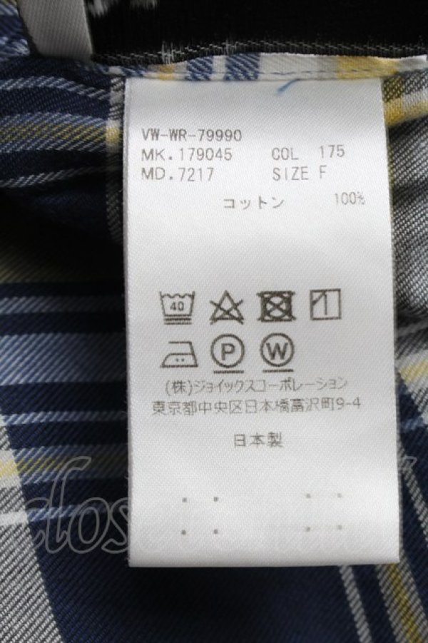 画像5: ヴィヴィアンウエストウッド MAN 中古 / MADRAS CHECK PATCHWORK DRAPEブラウス  イエローｘ紺  S-25-06-17-042-bl-AS-ZS (5)