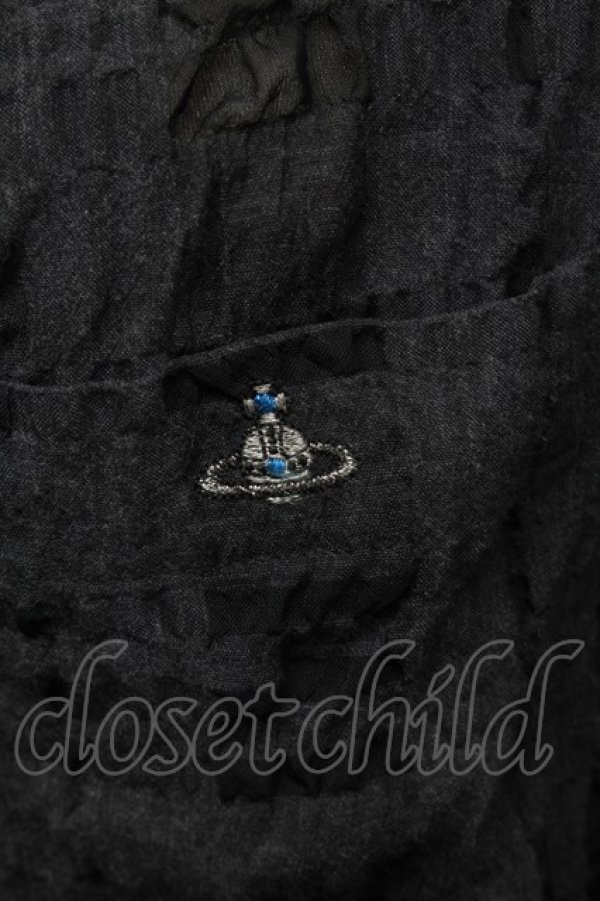 画像3: ヴィヴィアンウエストウッド MAN 中古 / オーブ刺繍透カシ長袖シャツ 44 黒  S-25-06-17-048-bl-AS-ZS (3)