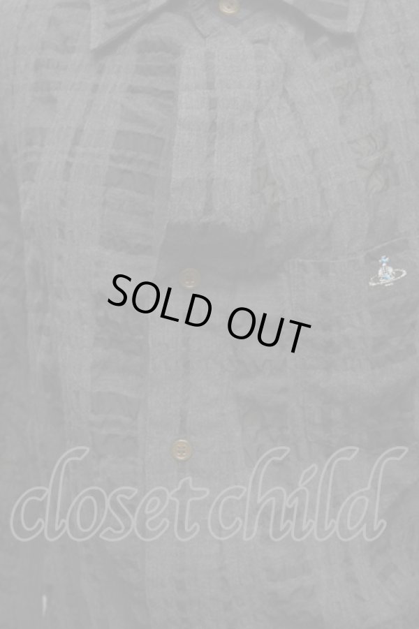 画像4: ヴィヴィアンウエストウッド MAN 中古 / オーブ刺繍透カシ長袖シャツ 44 黒  S-25-06-17-048-bl-AS-ZS (4)