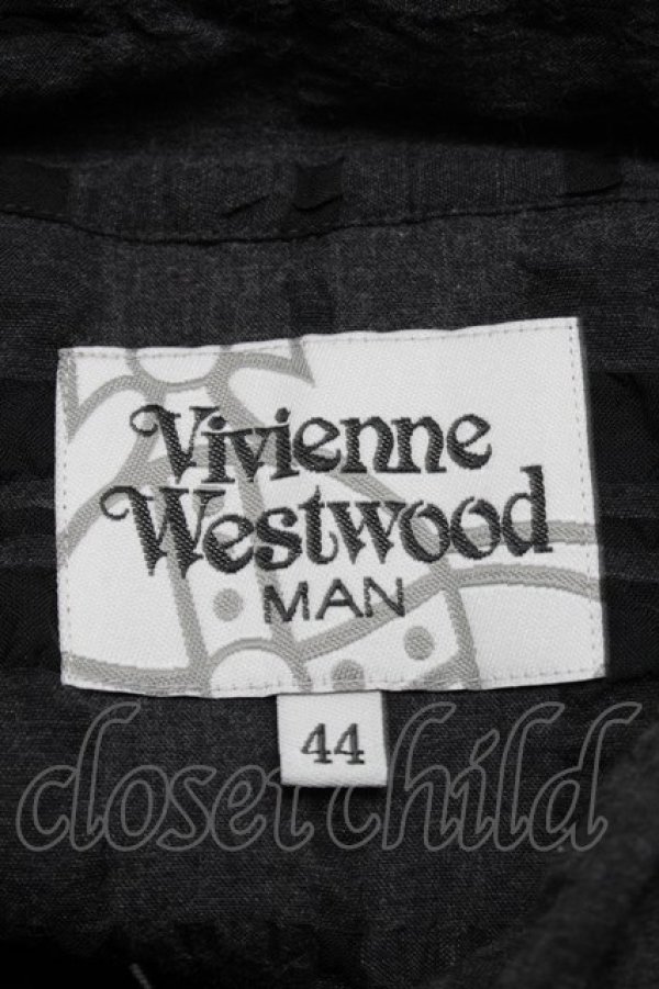 画像5: ヴィヴィアンウエストウッド MAN 中古 / オーブ刺繍透カシ長袖シャツ 44 黒  S-25-06-17-048-bl-AS-ZS (5)
