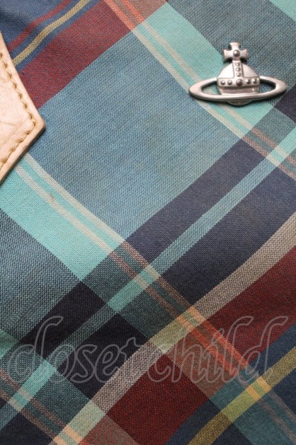 画像9: ヴィヴィアンウエストウッド 中古 / チェックトートバッグ   S-25-07-27-015-ba-AS-ZS (9)