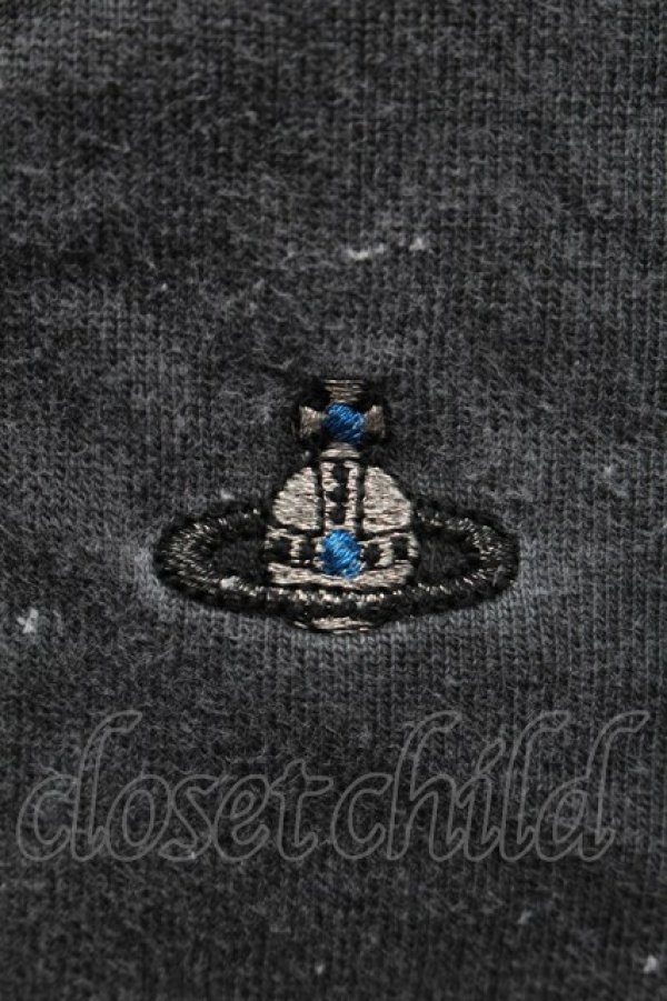 画像5: ヴィヴィアンウエストウッド MAN 中古 / オーブ刺繍英字ptTシャツ 46 白xグレー  S-25-07-27-024-to-HR-ZS (5)