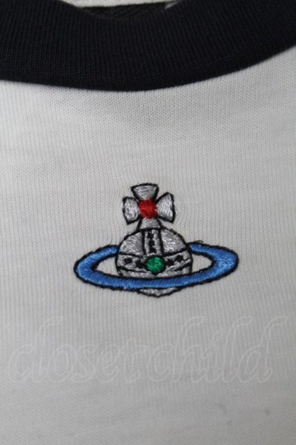 画像3: ヴィヴィアンウエストウッド 中古 / バイカラーTシャツ S オフｘ黒  S-25-07-27-025-ts-AS-ZS (3)