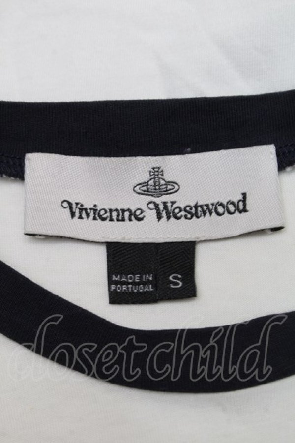 画像7: ヴィヴィアンウエストウッド 中古 / バイカラーTシャツ S オフｘ黒  S-25-07-27-025-ts-AS-ZS (7)