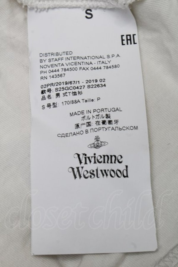 画像8: ヴィヴィアンウエストウッド 中古 / バイカラーTシャツ S オフｘ黒  S-25-07-27-025-ts-AS-ZS (8)