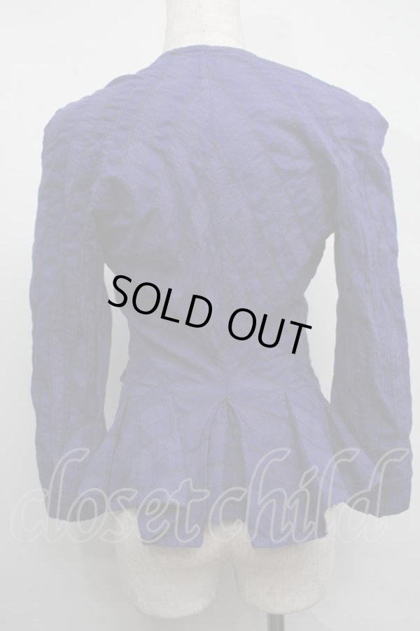 画像2: ANGLOMANIA 中古 / ストライプカシュクールシャツ  紫  S-25-07-27-041-bl-AS-ZS (2)