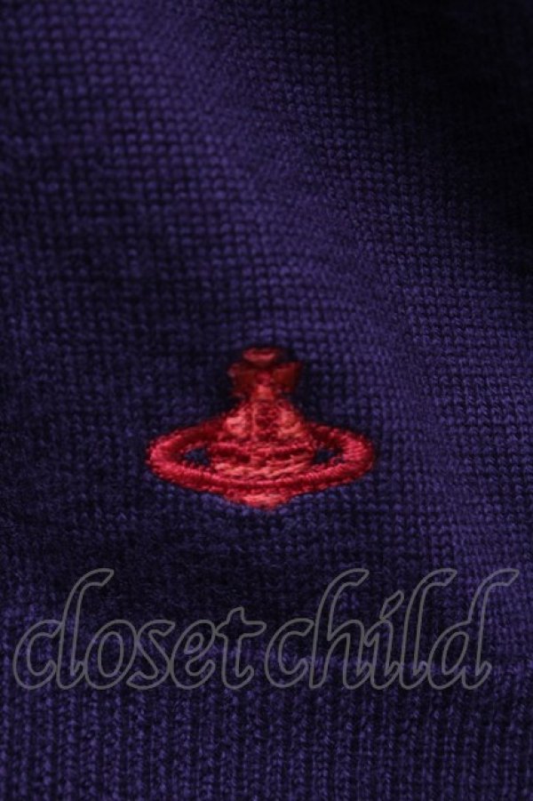 画像3: ヴィヴィアンウエストウッド 中古 / 単色オーブ刺繍カーディガン  紫  S-25-07-27-042-to-HR-ZS (3)