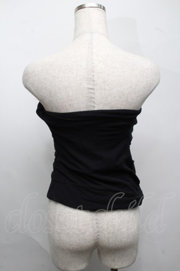 画像2: ヴィヴィアンウエストウッド Anglomania and Lee 中古 / ハート刺繍チューブトップ  黒  S-25-07-27-055-to-AS-ZS (2)