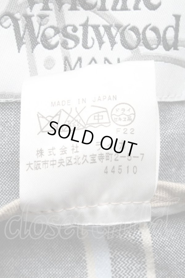画像4: ヴィヴィアンウエストウッド MAN 中古 / ストライプパンツ 46 グレーｘベージュ  S-25-07-27-072-pa-AS-ZH (4)