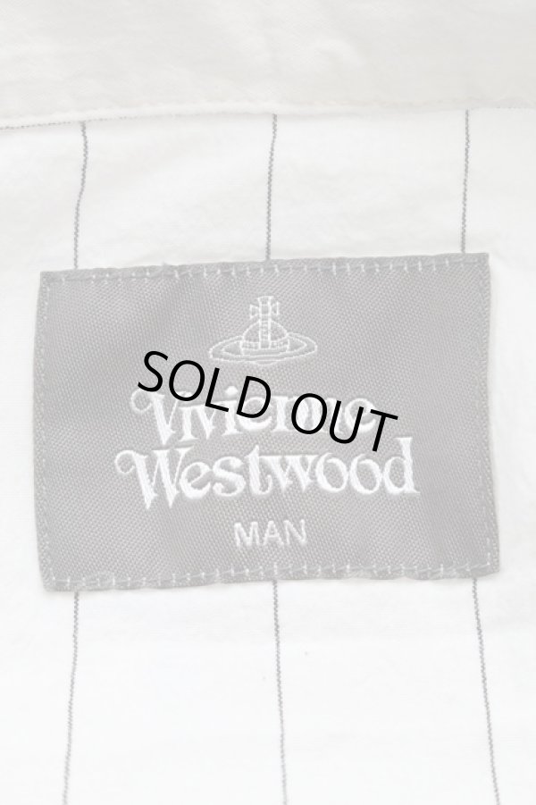 画像4: ヴィヴィアンウエストウッド MAN 中古 / ストライプシャツ  オフ  S-25-08-10-027-bl-AS-ZS (4)