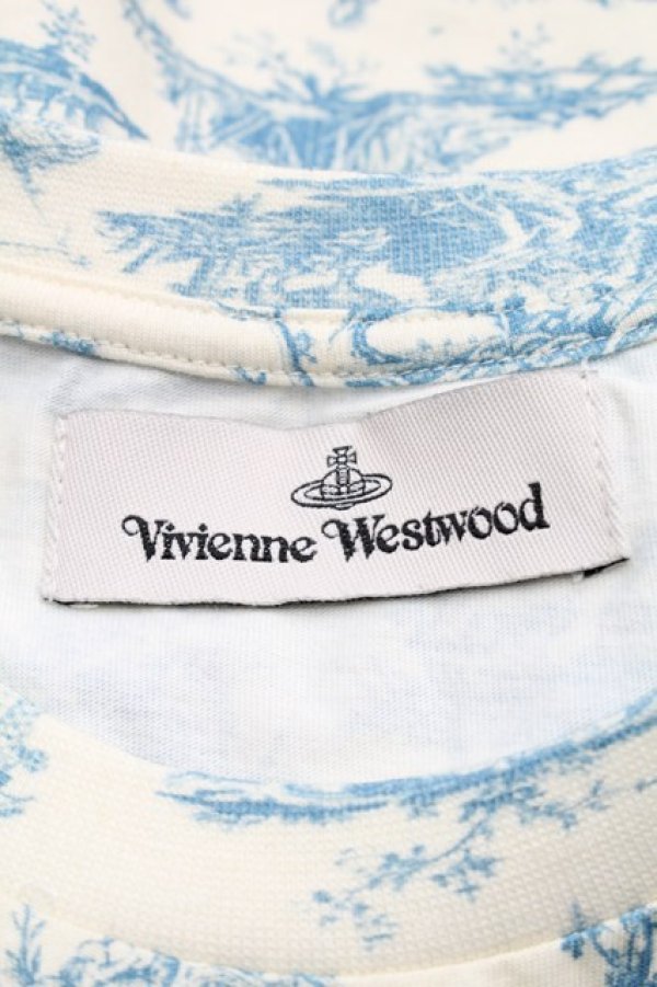 画像4: ヴィヴィアンウエストウッド 中古 / toile de jouy Tシャツ S オフｘブルー  S-25-08-10-028-ts-AS-ZS (4)