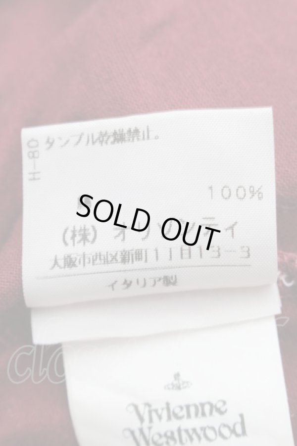 画像5: ヴィヴィアンウエストウッド 中古 / 変形カットポロシャツ M ワイン  S-25-08-10-034-to-AS-ZS (5)