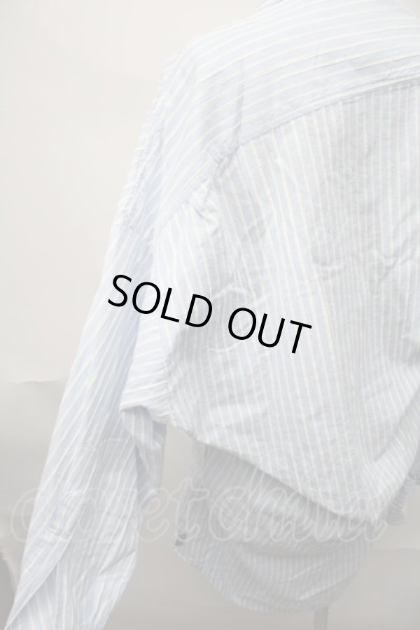 画像4: ANGLOMANIA 中古 //ストライプ変形ロングシャツ S サックス  S-25-08-10-040-bl-AS-ZS (4)