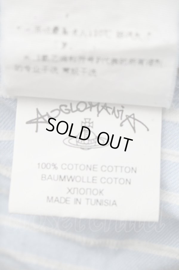 画像6: ANGLOMANIA 中古 //ストライプ変形ロングシャツ S サックス  S-25-08-10-040-bl-AS-ZS (6)