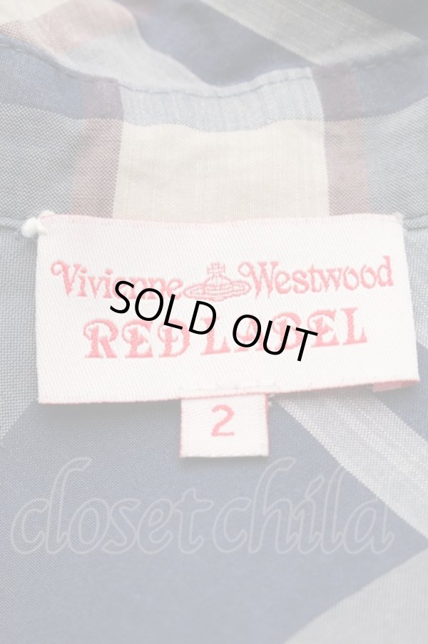 画像3: ヴィヴィアンウエストウッド 中古 / チェックシャツワンピース 2 紺  S-25-08-10-044-bl-AS-ZS (3)