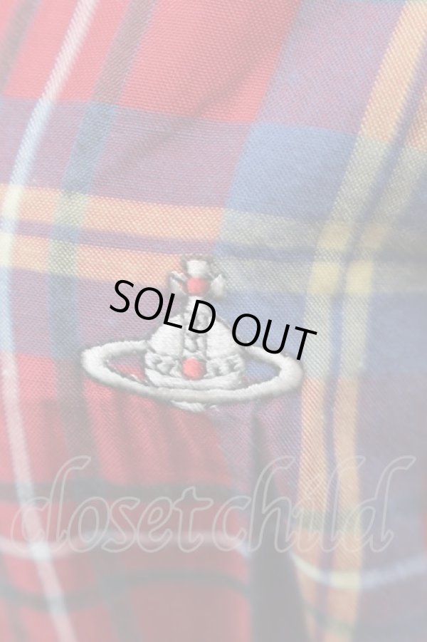 画像3: ヴィヴィアンウエストウッド 中古 / ラッフルデザインチェックシャツドレス 00 赤  S-25-08-10-045-op-AS-ZS (3)