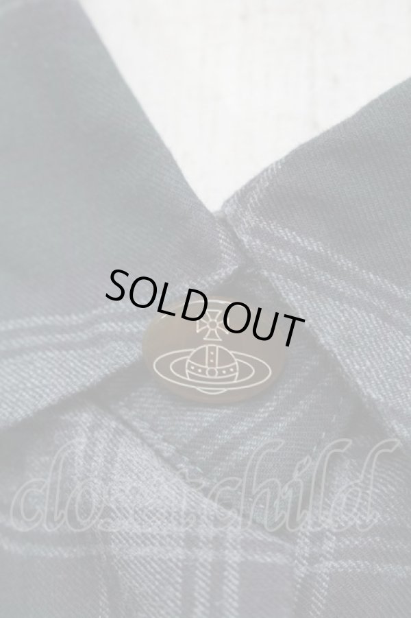 画像3: ヴィヴィアンウエストウッド 中古 / タータンチェックワンピース 2 グリーンｘグレー  S-25-08-10-046-op-AS-ZS (3)