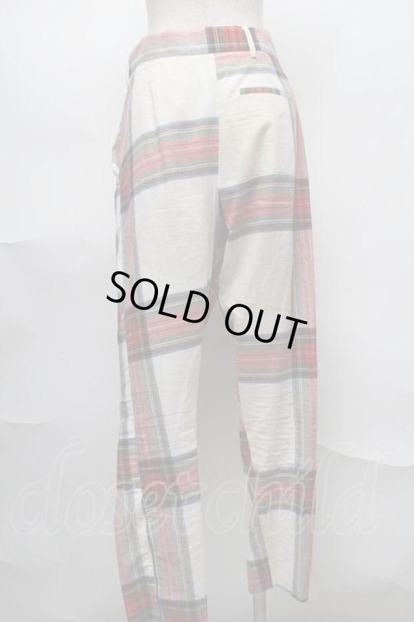 画像2: ヴィヴィアンウエストウッド 中古 / タータンチェックパンツ  オフｘ赤  S-25-08-10-051-pa-AS-ZH (2)