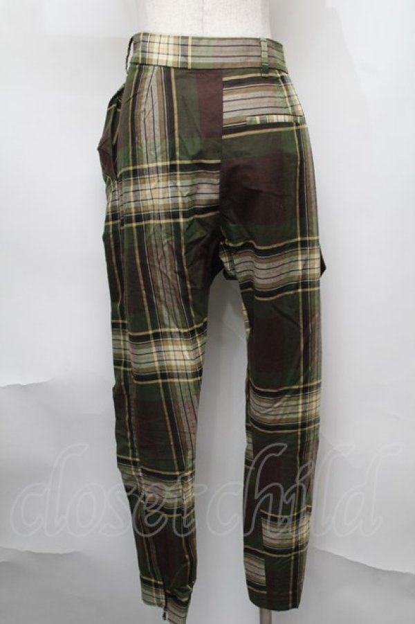 画像2: ヴィヴィアンウエストウッド MAN 中古 / トラウザーズタータンチェックパンツ  グリーン  S-25-08-10-053-pa-HR-ZS (2)