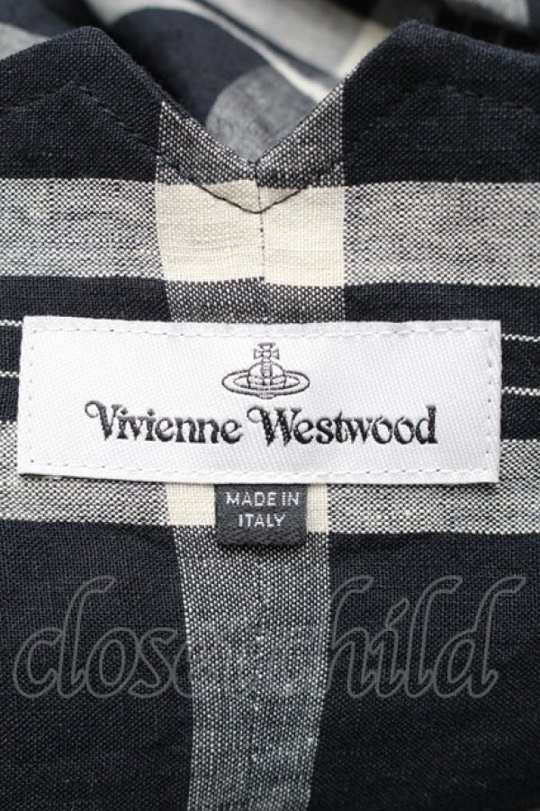 画像4: ヴィヴィアンウエストウッド 中古 / ベルトデザインチェックショートパンツ 38 黒ｘオフ  S-25-08-10-055-pa-AS-ZS (4)