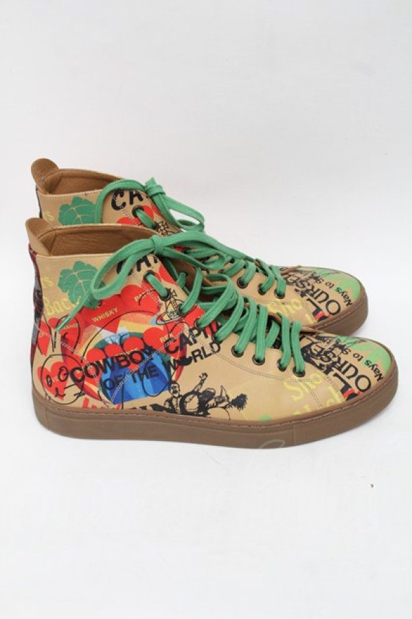 画像3: ヴィヴィアンウエストウッド MAN 中古 / OW TIME HI-TOP スニーカー 40 ベージュ  S-25-08-10-011-sh-AS-ZS (3)